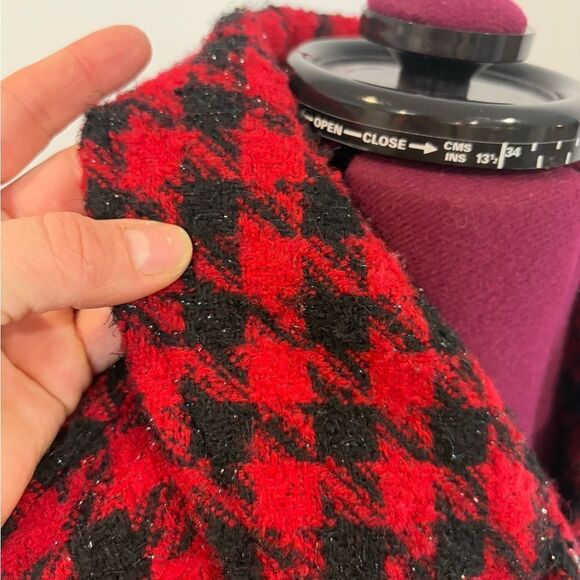 Pimkie Red Black Tweed Short Coat sz S - Picture 3 of 13